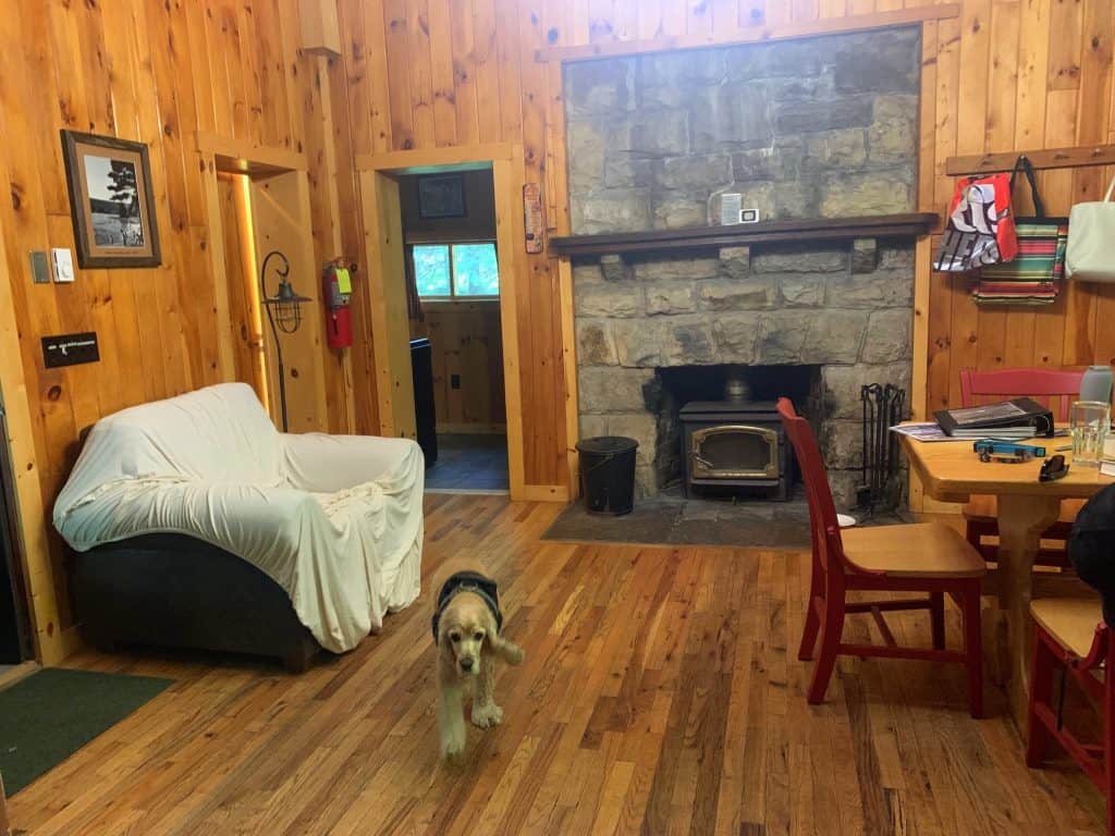 living area new germany state park cabin