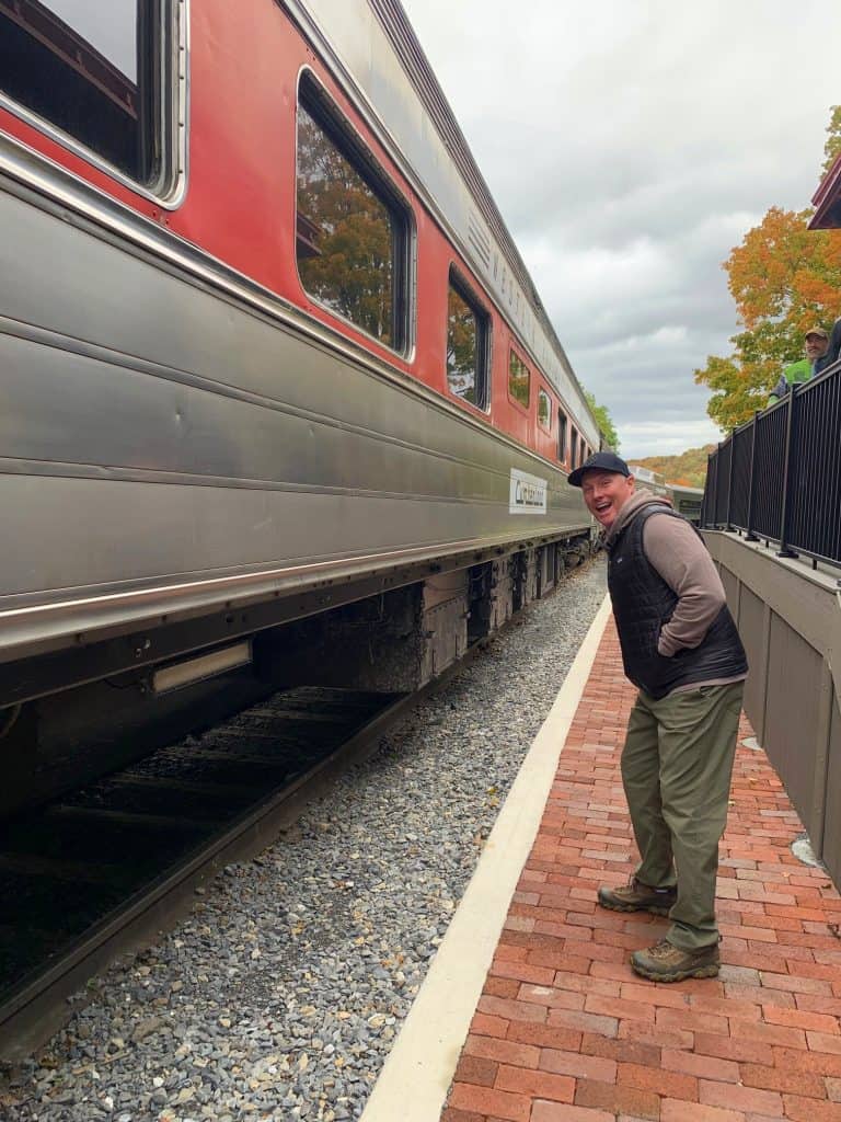 russ with the train at the depot