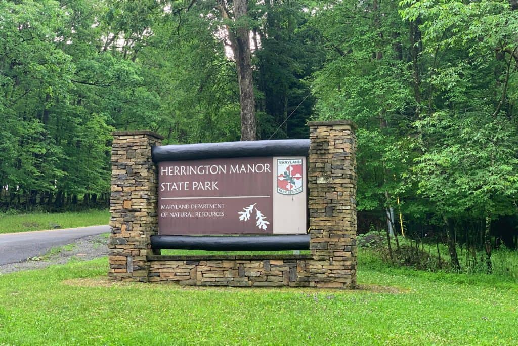 herrington manor state park sign