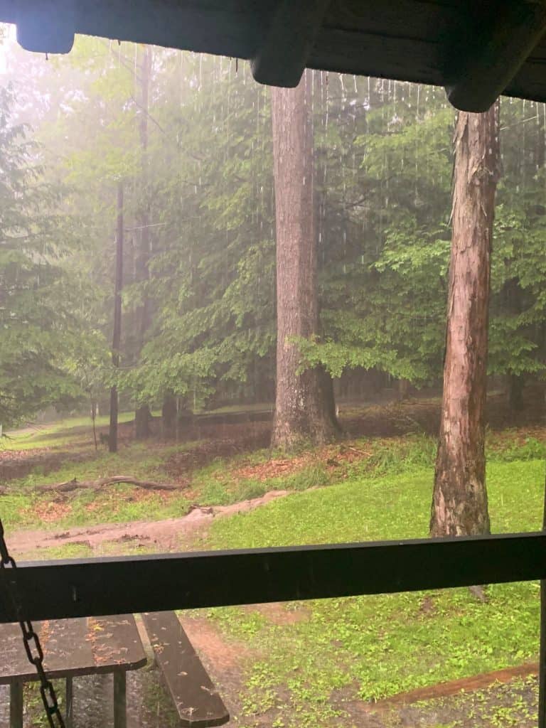 porch swing downpour in herrington manor