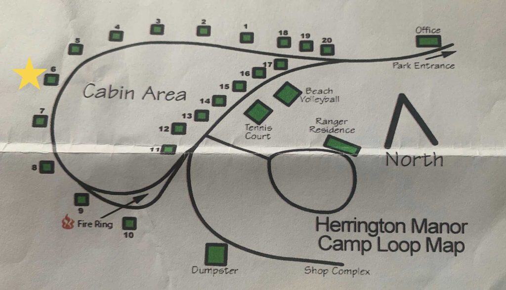 herrington manor state park cabin map