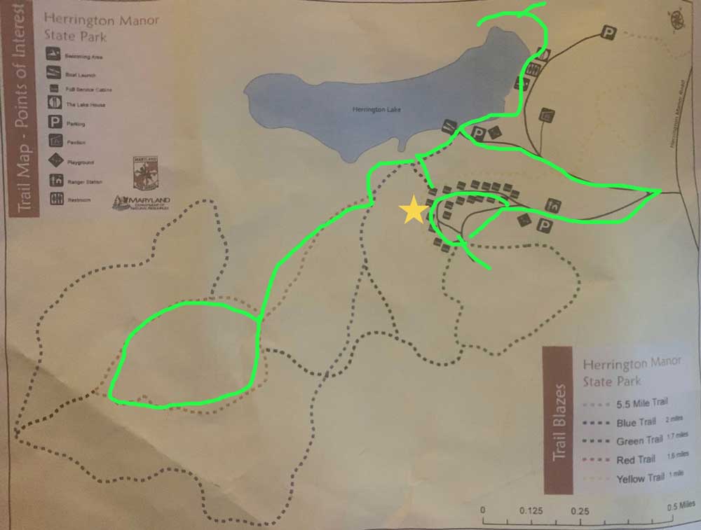 herrington manor state park with trails marked