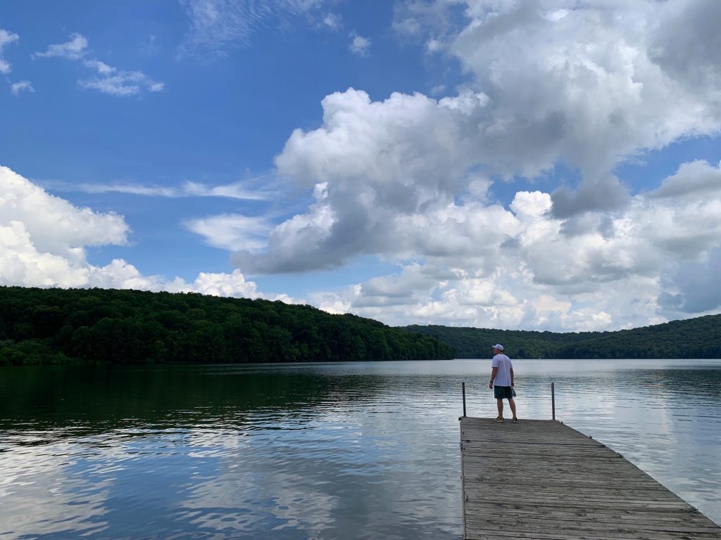 russ on the dock at moraine state park