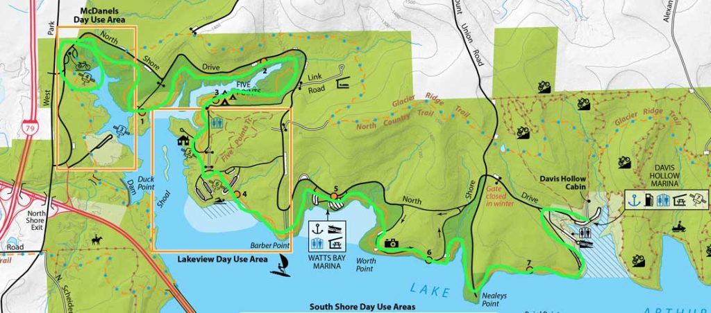 moraine state park bike trail marked with trail