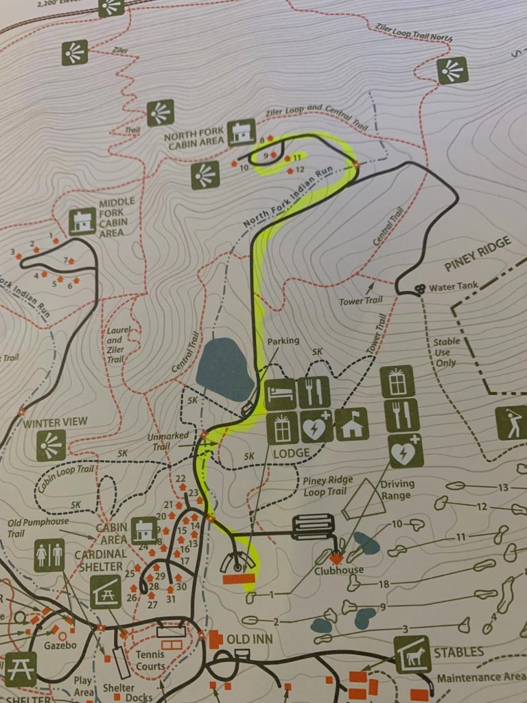 cacapon state park lodge to cabin map
