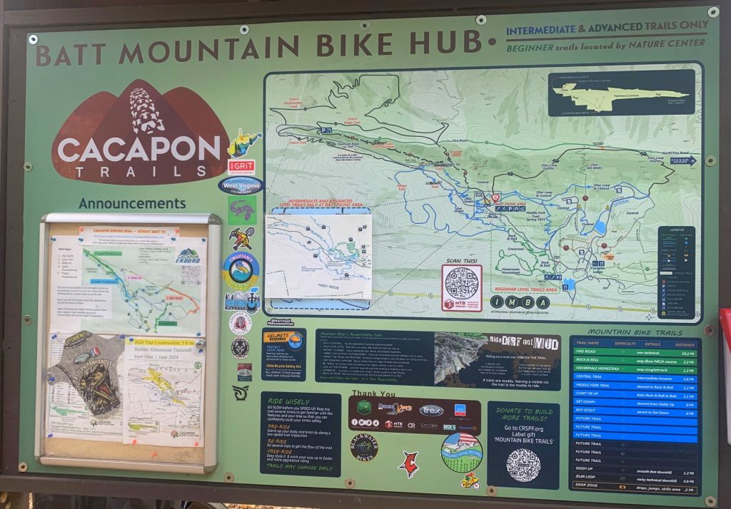 cacapon state park mountain biking trail map