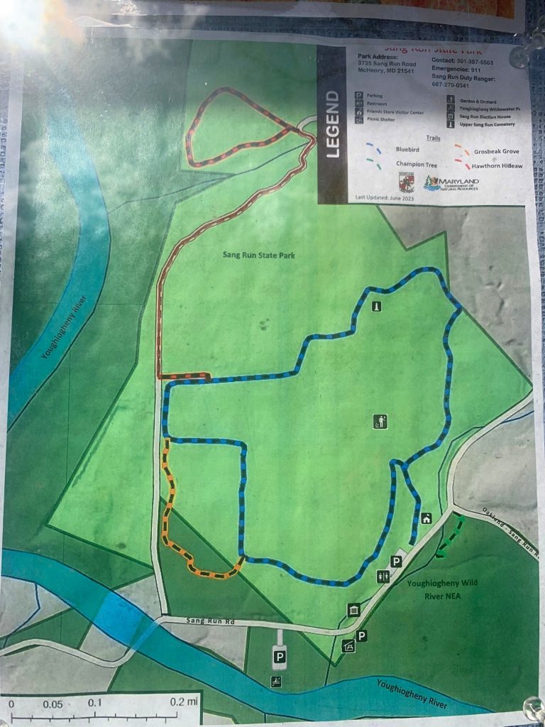 sang run state park in maryland trail map