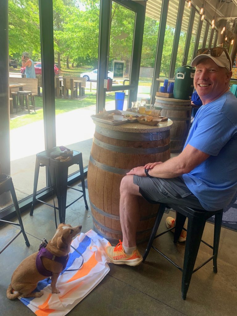 hazel making herself at home at dogfish head craft brewery in milton