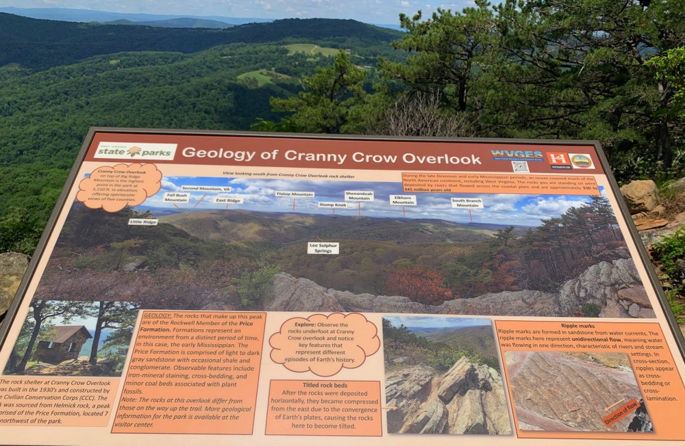 geology of cranny crow overlook at lost river state park wv