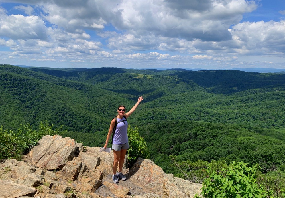 jill at cranny crow overlook in lost river state park wv
