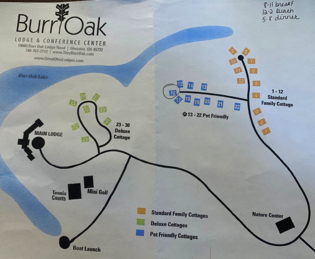 burr oak state park cabin map
